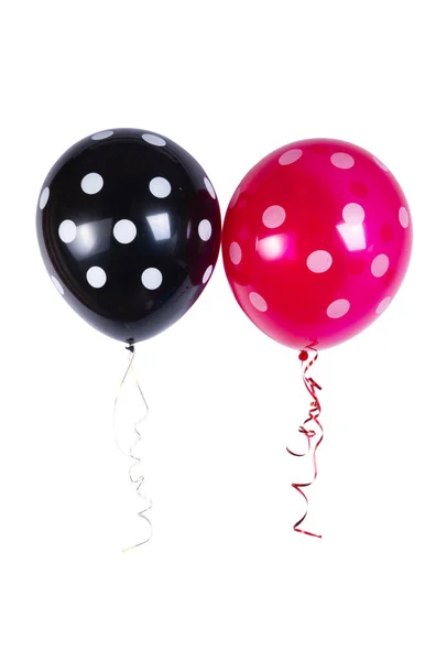 Polka Dot Balloons White Background — Stockfoto