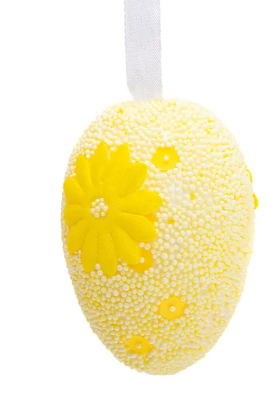 Uovo Pasqua Decorativo Isolato Sfondo Bianco — Foto Stock