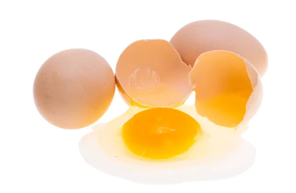 Huevo Crudo Aislado Sobre Fondo Blanco —  Fotos de Stock