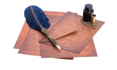 vintage letter isolated on white background