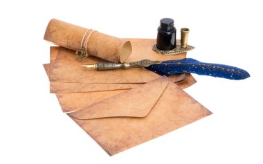 vintage letter isolated on white background