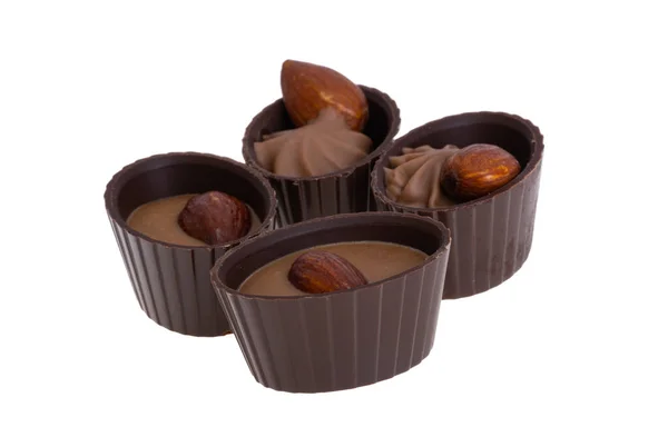 Schokoladenbonbons Isoliert Auf Weißem Hintergrund — Stockfoto