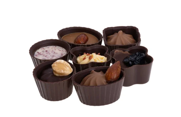 Caramelos Chocolate Aislados Sobre Fondo Blanco —  Fotos de Stock