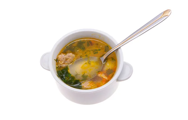 Chicken Soup Isolated White Background — Stock Photo, Image