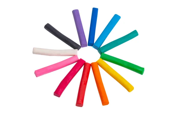 Colored Plasticine Isolated White Background — Stock Photo, Image