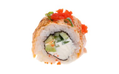 Suşi beyaz arkaplanda izole edildi