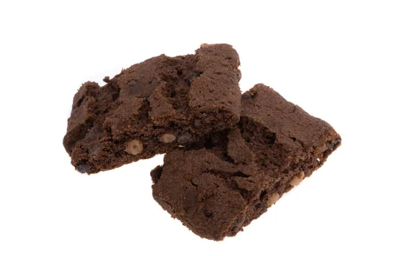 Brownie Печенье Изолированы Белом Фоне — стоковое фото
