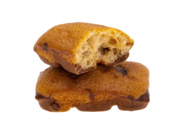 biscuit with chocolate drops isolated on white background