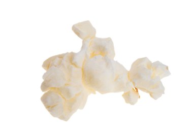 Beyaz arkaplanda patlamış mısır izole edildi