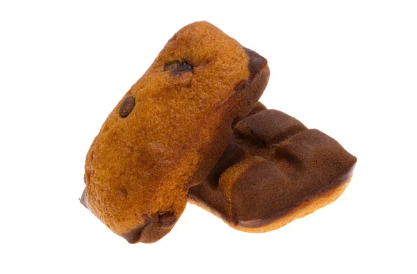 Sušenka Čokoládovými Kapkami Izolované Bílém Pozadí — Stock fotografie