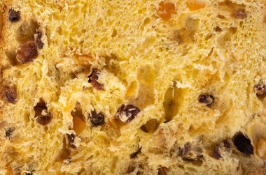 Çikolata ve şekerli meyveli Panettone arka planı