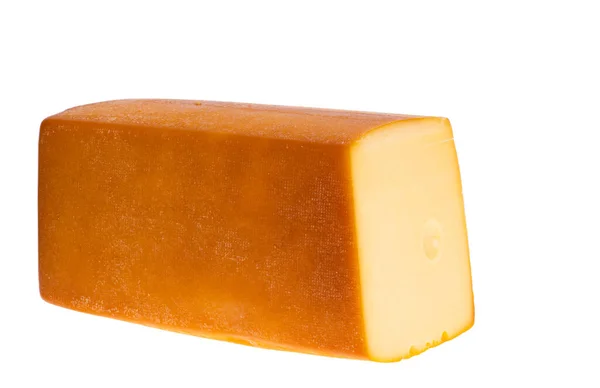 Большой Кусок Сыра Изолирован Белом Фоне — стоковое фото