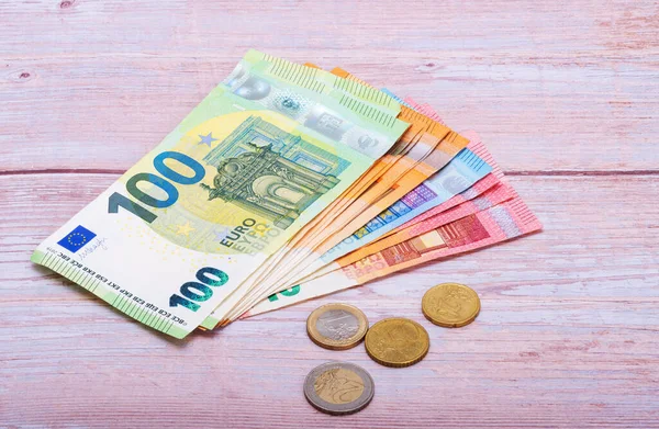 Euro Valuta Sfondo Legno — Foto Stock
