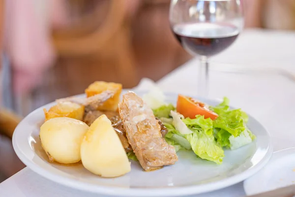 Lunch Glass Wine Madeira — Stock Photo, Image