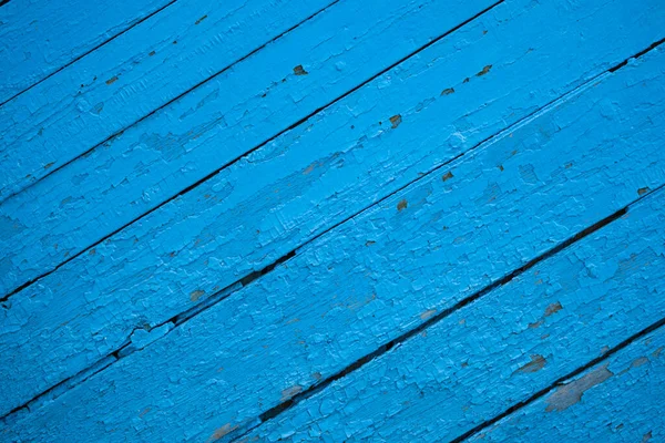 用蓝色油漆涂成的木制纹理 — 图库照片