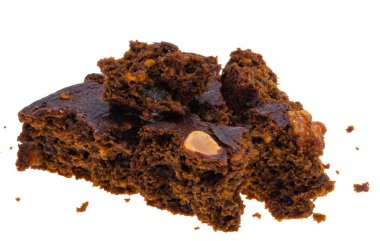 Beyaz arkaplanda izole edilmiş Bolo de mel Madeira turtası