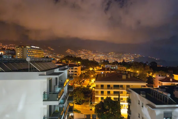 Nachtlandschaft Der Stadt Funchal Auf Madeira — Stockfoto