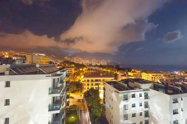 Madeira Daki Funchal Şehrinin Gece Manzarası — Stok fotoğraf