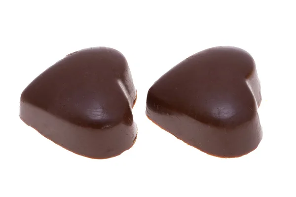 Cuore Cioccolato Caramelle Isolato Sfondo Bianco — Foto Stock