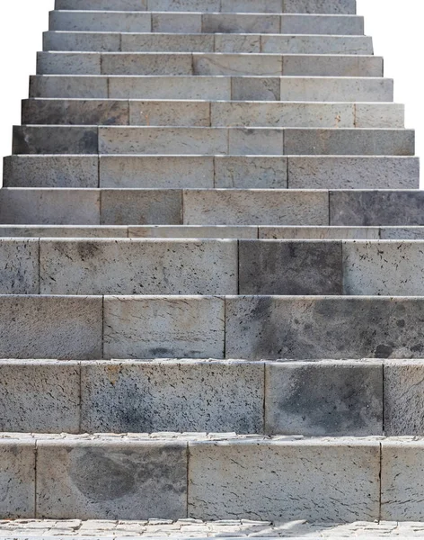 Escada Pedra Fundo Branco — Fotografia de Stock