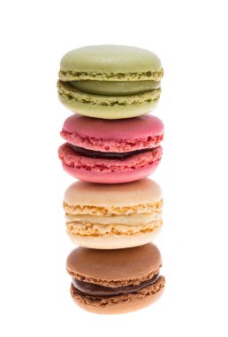 Beyaz arka plan üzerinde izole macarons