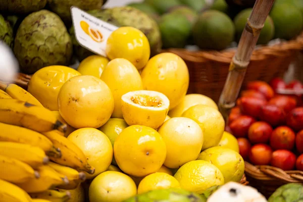 stock image exotic fruits on the market in Funchal