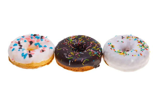 Donuts Glaze Isolated White Background — Stock Photo, Image