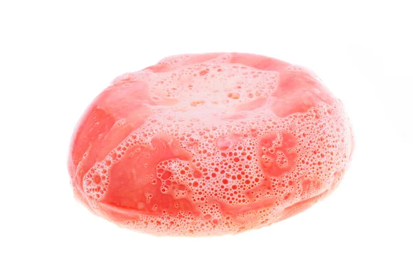Розовое Мыло Белом Фоне — стоковое фото