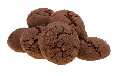 Beyaz arka plan üzerinde izole Fındıklı çikolatalı kurabiye