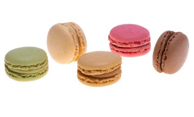 Beyaz arka plan üzerinde izole macarons