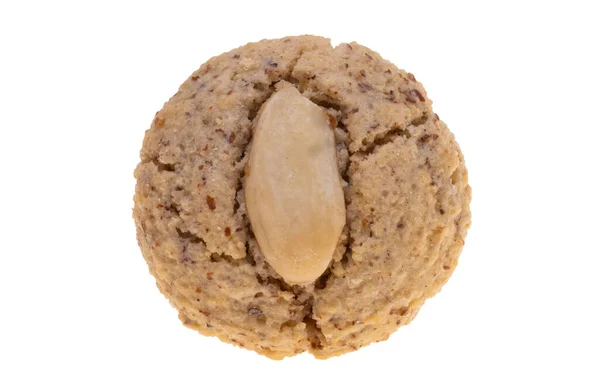 Hazelnut Cookies Almonds Isolated White Background — Stock Photo, Image