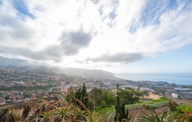 Dağdan Funchal şehrine bak.