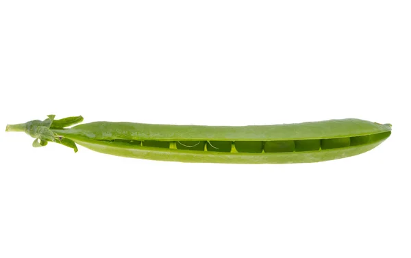 Junge Grüne Erbsen Isoliert Auf Weißem Hintergrund — Stockfoto