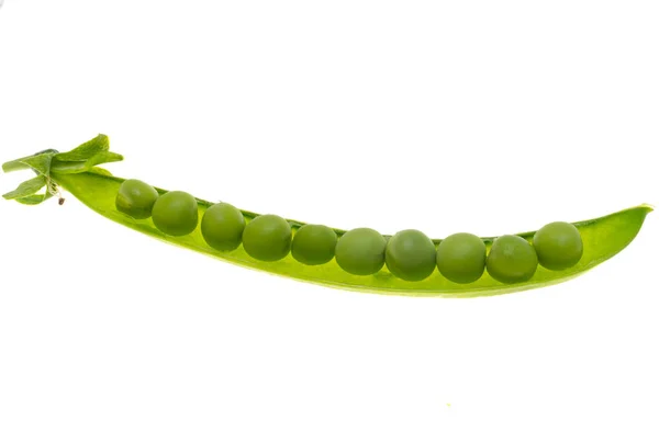 Young Green Peas Isolated White Background — Stock Photo, Image