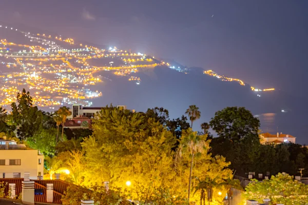 Madeira Adasındaki Funchal Güzel Gece Manzarası — Stok fotoğraf