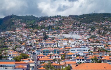 Madeira adasındaki Funchal şehrinin manzarası