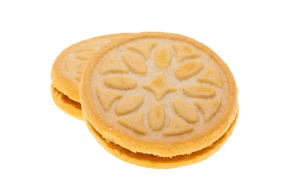Double Cookie Isoliert Auf Weißem Hintergrund — Stockfoto