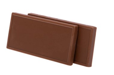 Beyaz arkaplanda izole edilmiş çikolata