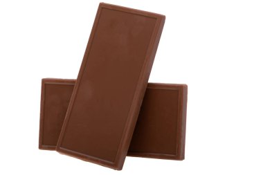 Beyaz arkaplanda izole edilmiş çikolata