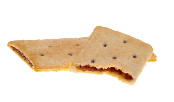 Cookies Džemem Izolované Bílém Pozadí — Stock fotografie