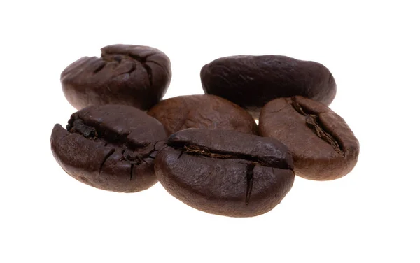 Kaffeebohnen Isoliert Auf Weißem Hintergrund — Stockfoto