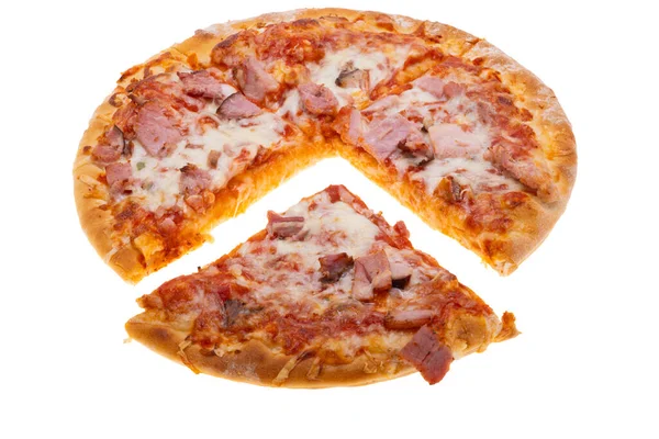 Pizza Izolată Fundal Alb — Fotografie, imagine de stoc