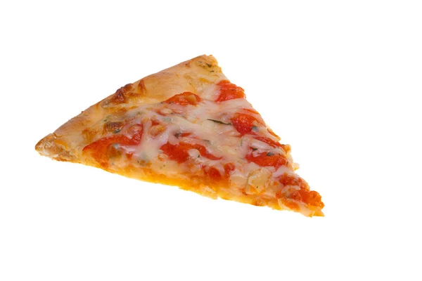 Pizza Queijo Isolada Fundo Branco — Fotografia de Stock