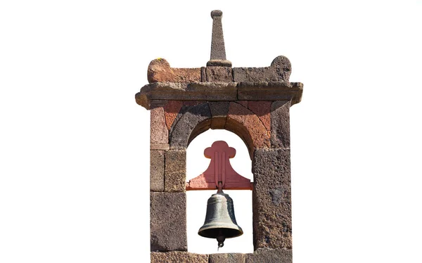 Stary Dzwon Łuku Odizolowany Białym Tle — Zdjęcie stockowe