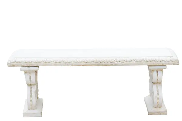 石板凳上孤立的白色背景 — 图库照片