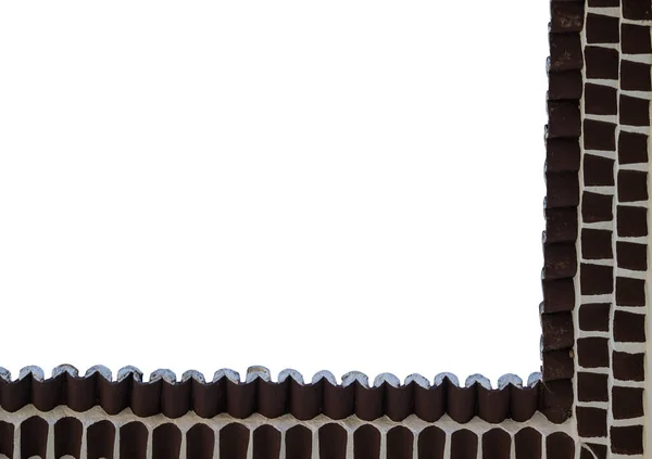 Dacheinfassung Mit Schindeln Auf Weißem Hintergrund — Stockfoto