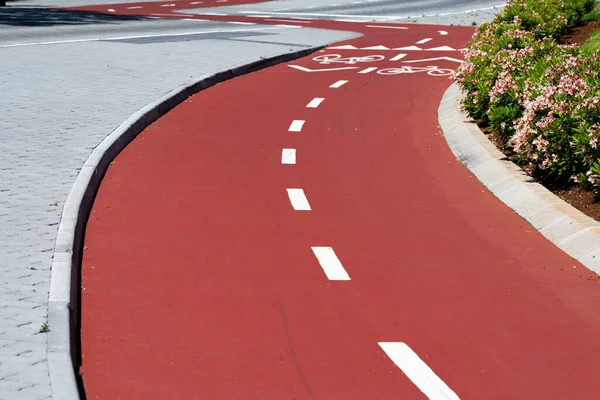 富查的红色自行车道 — 图库照片