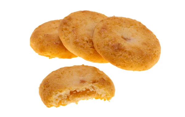 Cookies Com Preenchimento Isolado Fundo Branco — Fotografia de Stock