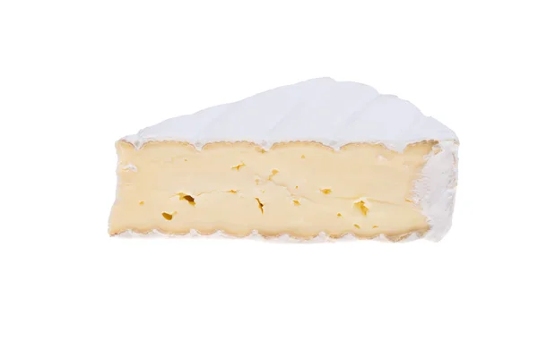 Queijo Brie Isolado Sobre Fundo Branco — Fotografia de Stock