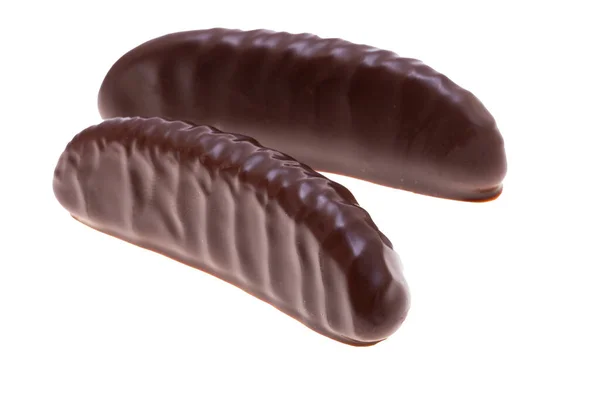 Doces Chocolate Com Recheio Geléia Isolado Fundo Branco — Fotografia de Stock